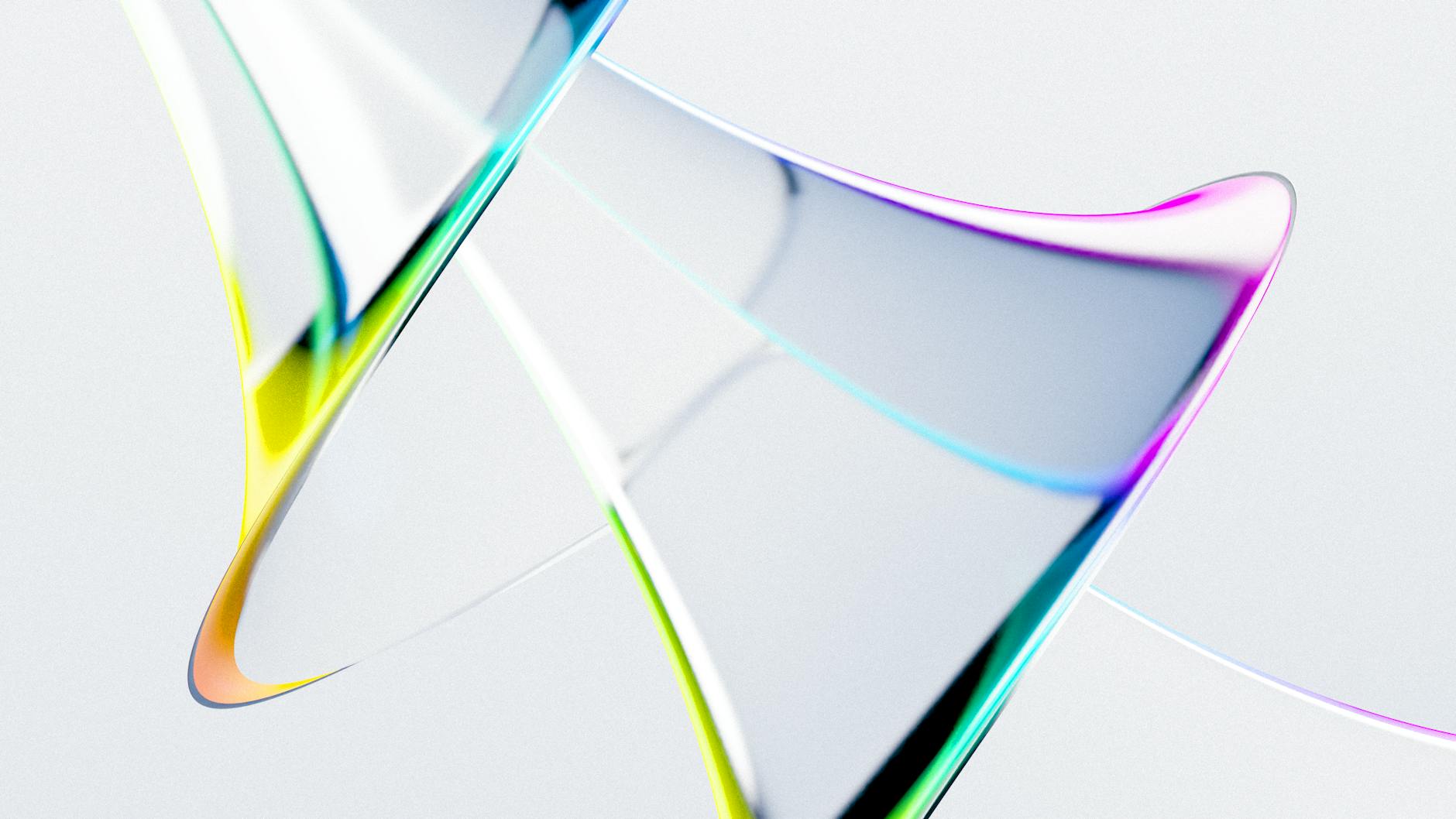 colorful abstract glass curves on white background
