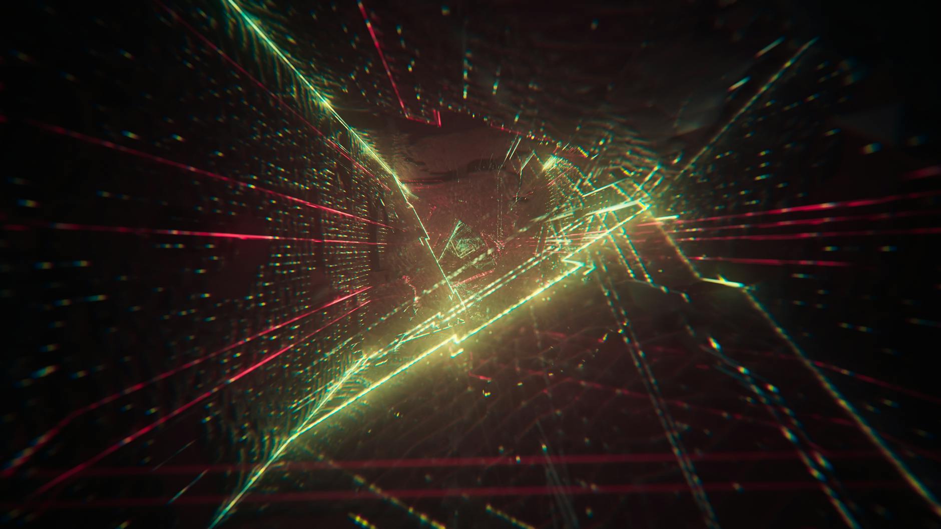 abstract futuristic digital tunnel illusion