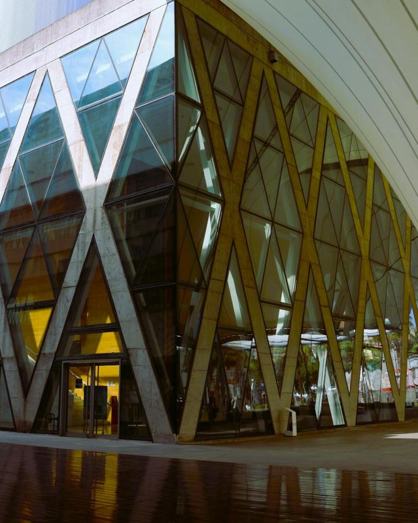 modern architecture with geometric facade in taiwan